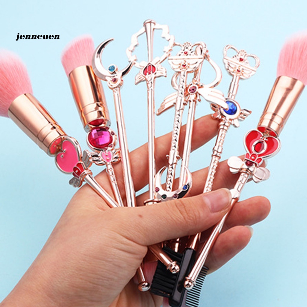 Set 8 Cọ Trang Điểm Cán Dài Họa Tiết Anime Cho Nữ