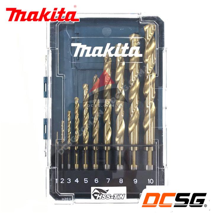 Bộ mũi khoan kim loại Hss-Tin loại kinh tế Makita D-72849 (10 chi tiết/bộ) | DCSG
