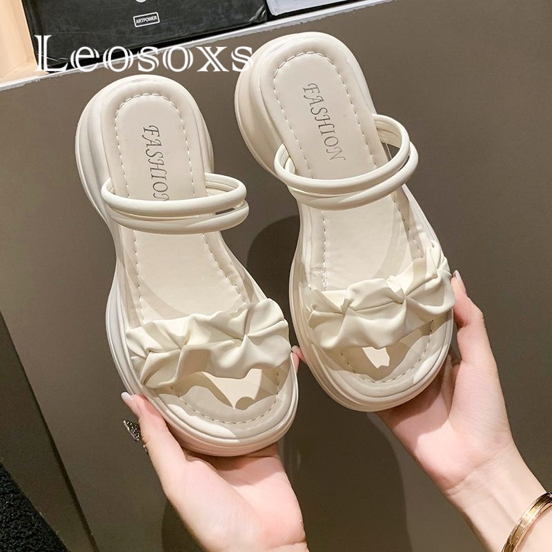 Leosoxs dép sandal nữ dép nữ dép bánh mì nữ dép bánh mì Chống Trượt 071815