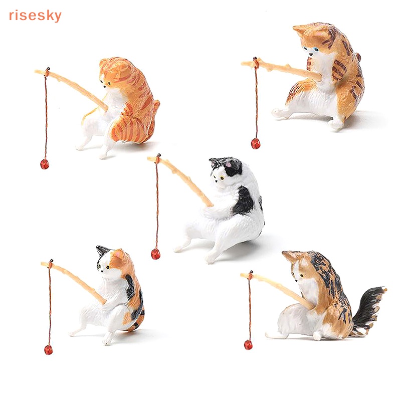 Mô Hình Mèo Hoạt Hình Mini Bằng Nhựa Resin Trang Trí Bể Cá