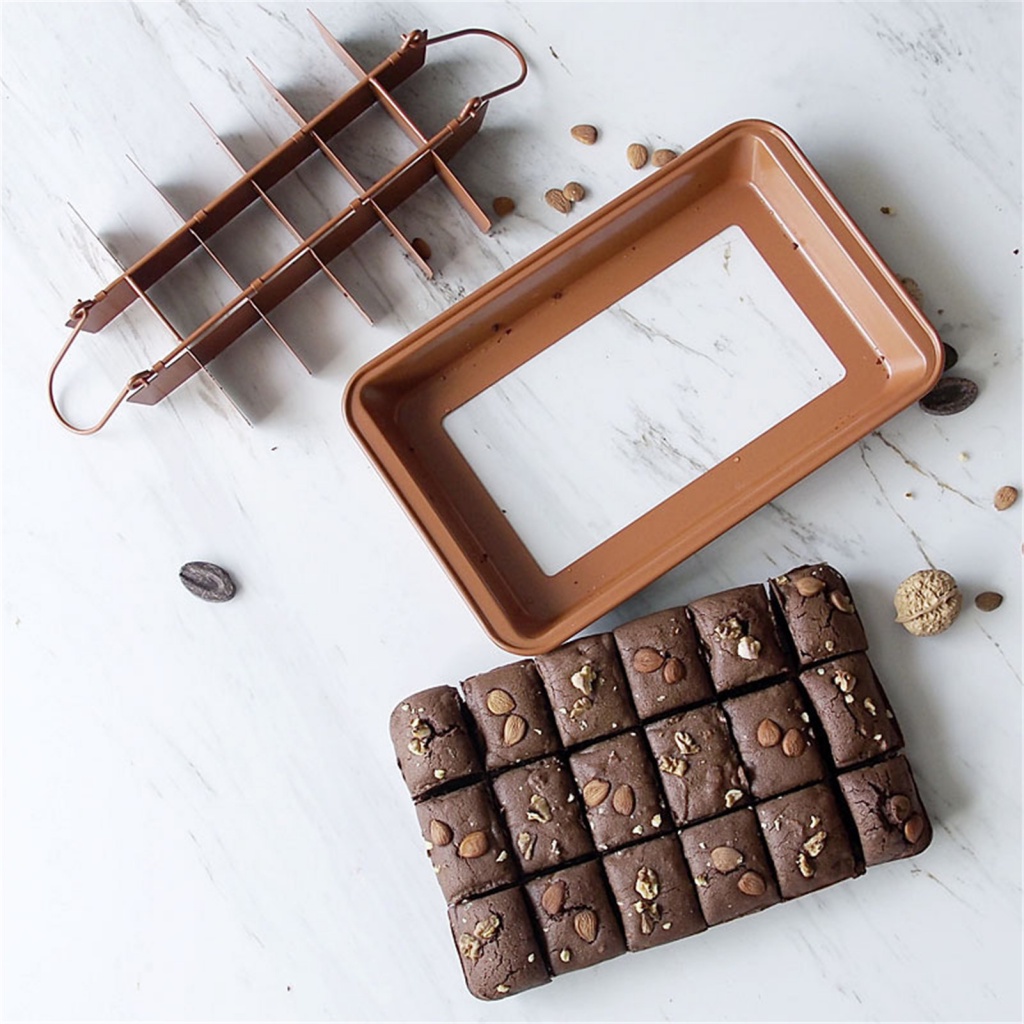 Khuôn Nướng Bánh Brownie Hình Vuông Chịu Nhiệt Độ Cao Dễ Vệ Sinh