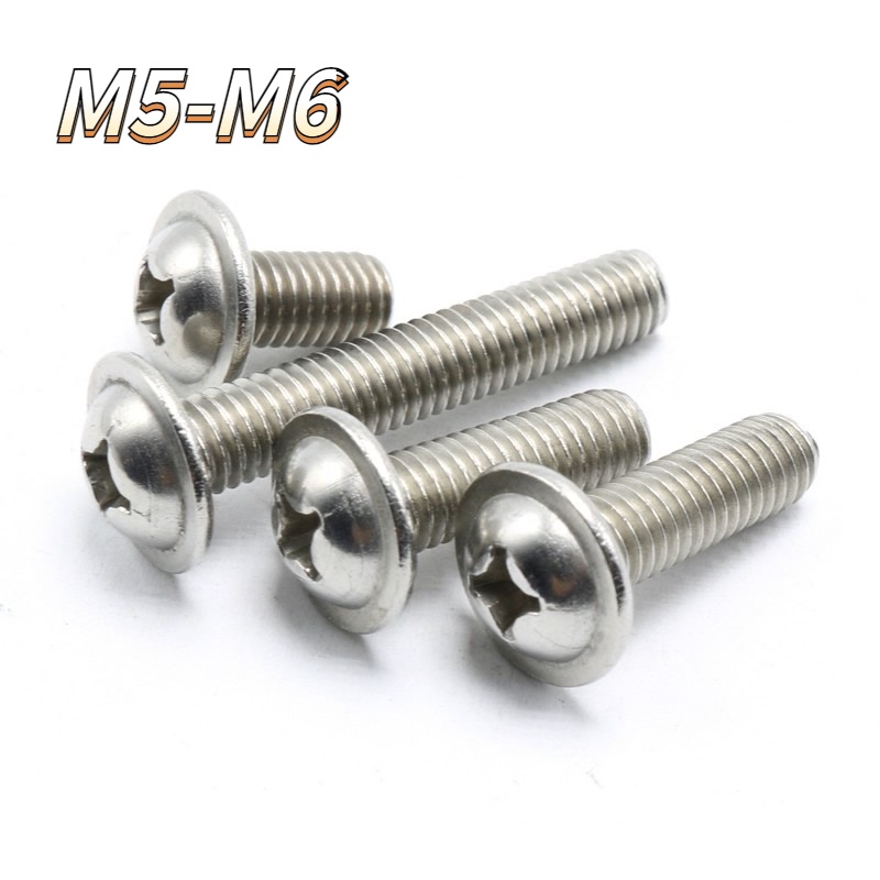 Bộ Ốc Vít Đầu Tròn Bằng Thép Không Gỉ 304 M5-M6 Chuyên Dụng