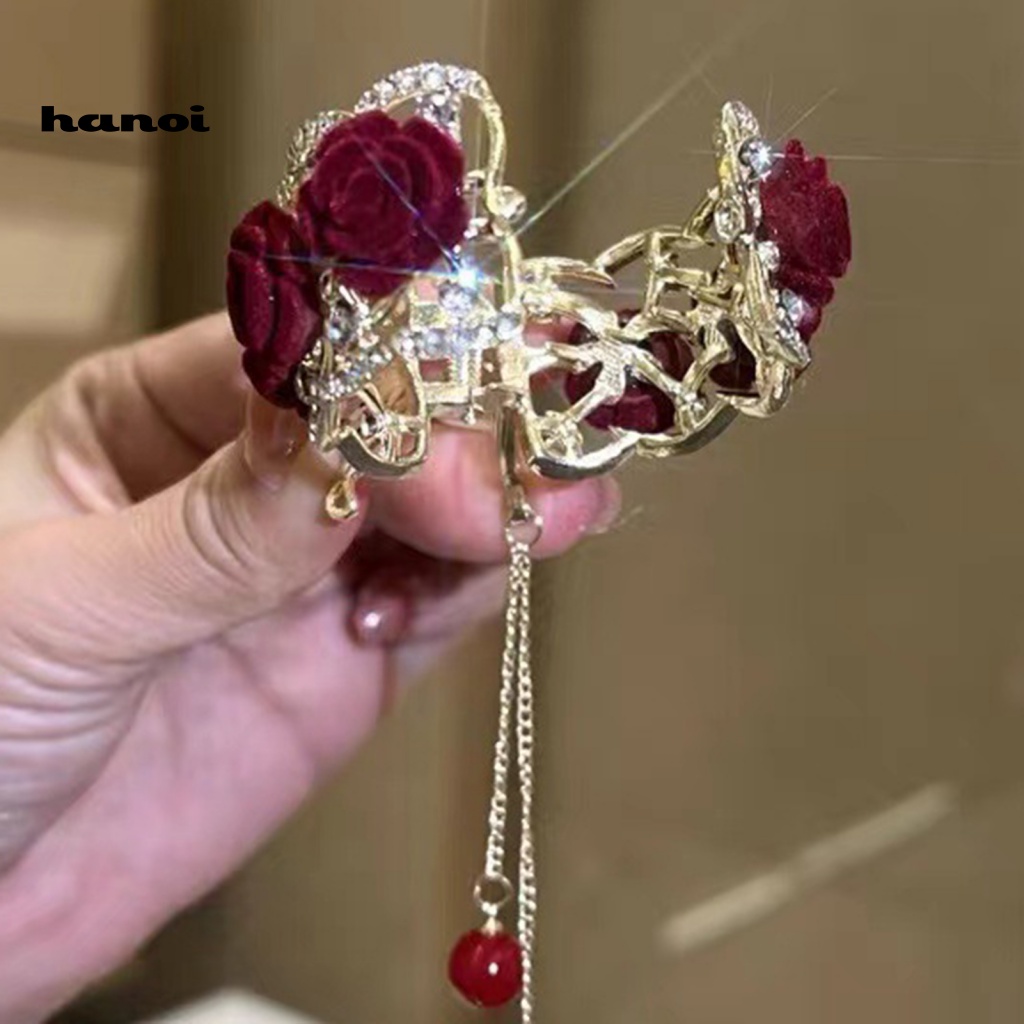 Kẹp Tóc Càng Cua Đính Đá Lấp Lánh Chống Trượt Trang Trí Tóc Đuôi Ngựa