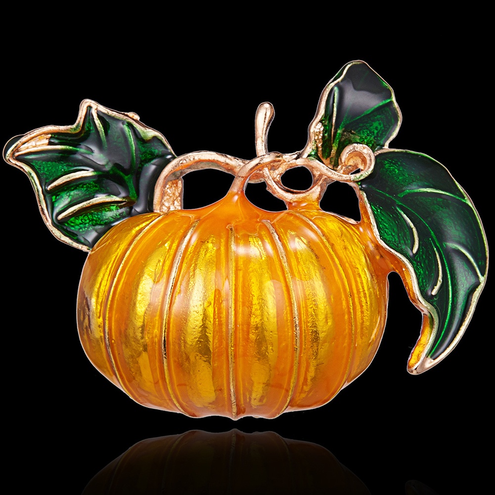 Ghim Cài Áo Hình Bí Ngô Đính Đá Phong Cách Halloween Thời Trang