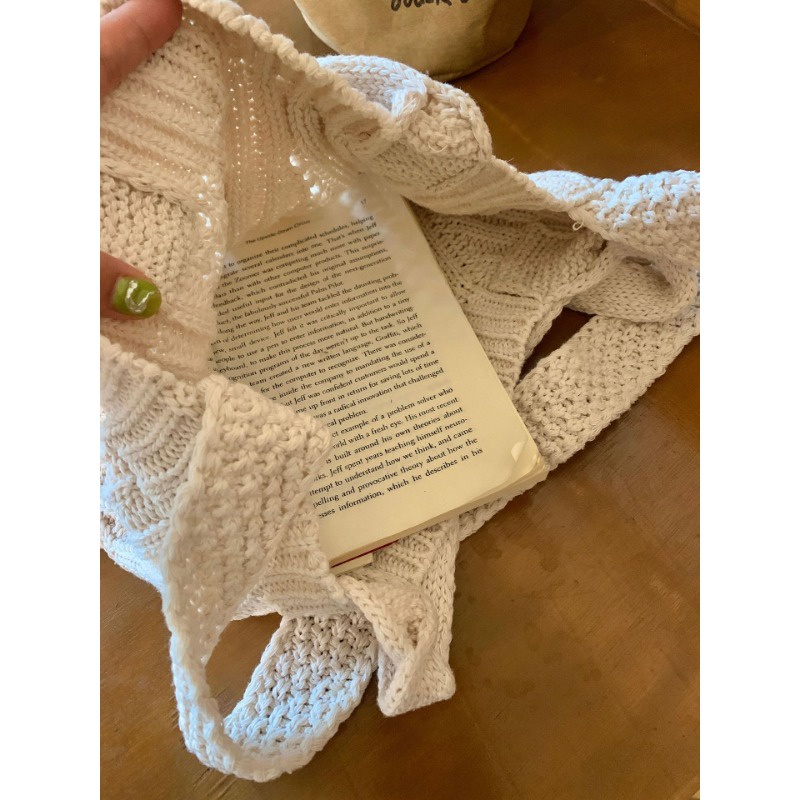 Túi Đeo Chéo Vải Len Cỡ Lớn Phong Cách Vintage Thời Trang