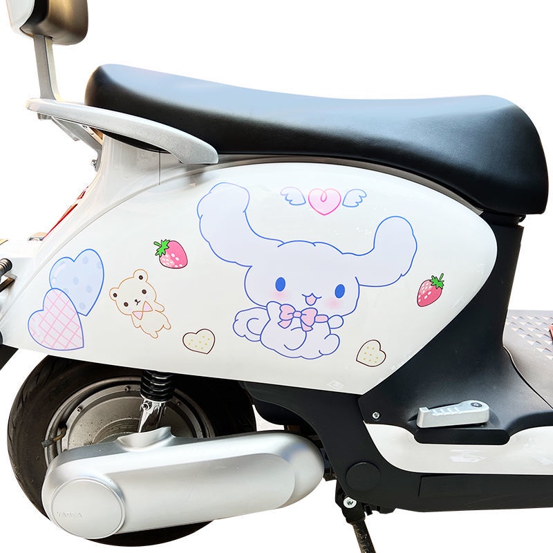 Miếng Dán Trang Trí Xe Điện Chống Trầy Xước Họa Tiết Chú Chó Cinnamon Hoạt Hình Dễ Thương