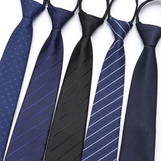 Cà Vạt Họa Tiết Kẻ Sọc Màu Đen Có Khóa Kéo Phong Cách Hàn Quốc Thời Trang Công Sở Cho Nam Và Nữ