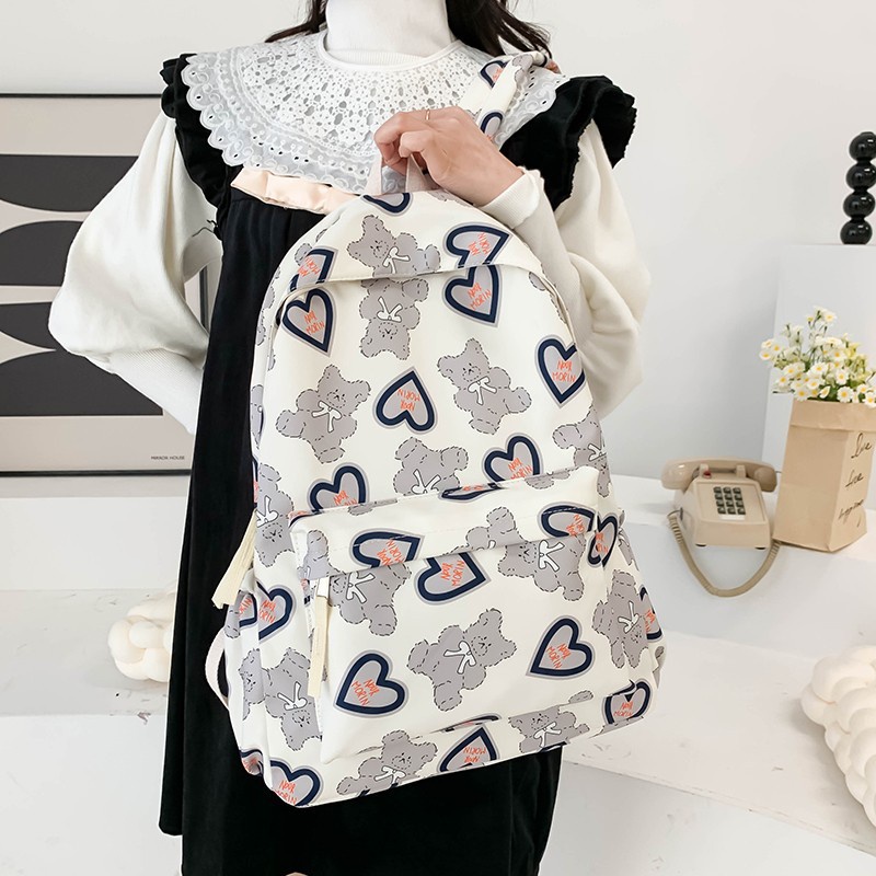 Ba Lô Học Sinh Trung Học Hình Gấu Hoạt Hình Dễ Thương