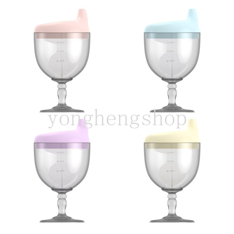 Bình Nước Thủy Tinh 150ml Chống Rò Rỉ Hình Ly Rượu Vang Sáng Tạo Thích Hợp Làm Quà Tặng Cho Bé