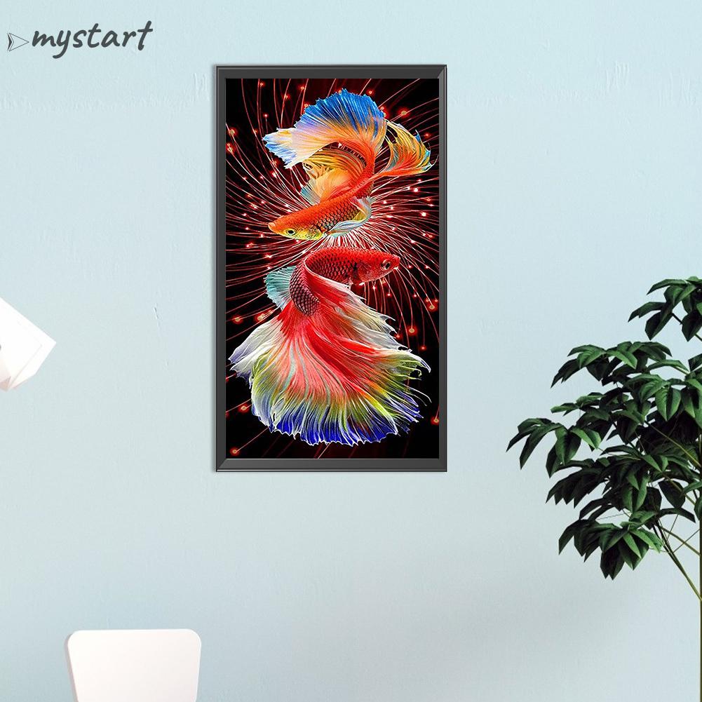 Tranh Đính Đá Kim Cương Toàn Bộ 5D DIY Hình Cá Koi