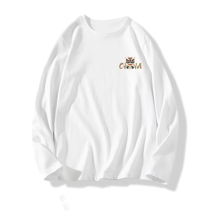 Áo phông nam big size có size lớn M-8xl Áo Thun Tay Dài Oversize Chất Liệu Cotton In Hình Hổ / Sư Tử Trung Hoa Mùa Hè Cho Cặp Đôi