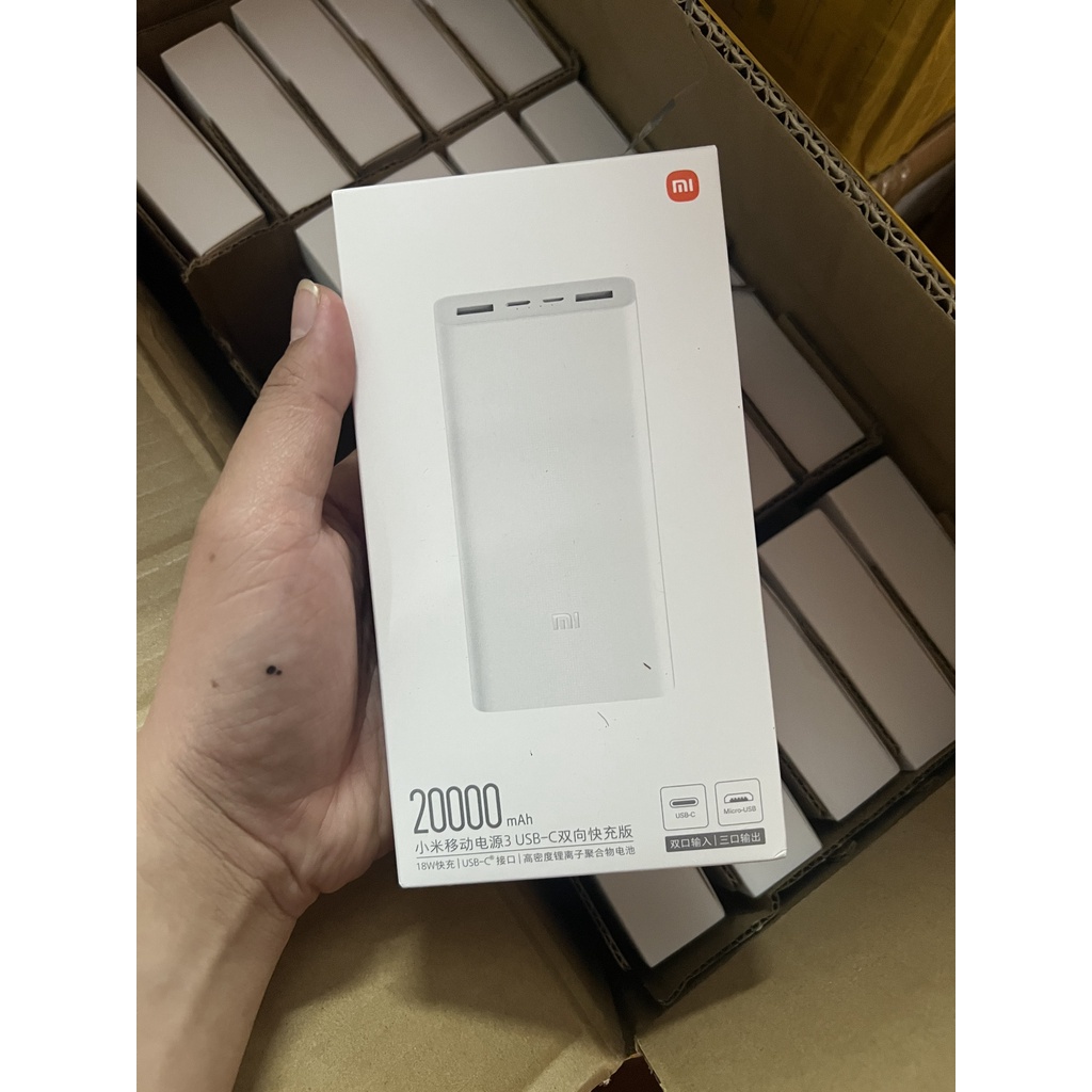 Pin sạc dự phòng Xiaomi 20000mAh gen2 sạc nhanh QC3.0 / Pin dự phòng Ugreen 20000mah kèm cáp ip M.F.