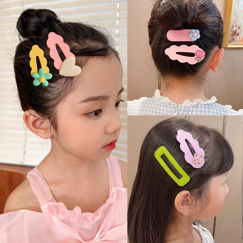 Bộ 14 Kẹp Tóc Kim Loại Hình Hoa Dễ Thương Cho Bé Gái