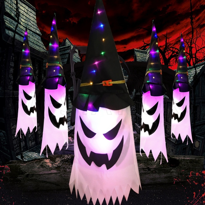 Đèn LED Hình Ma / Mũ Phù Thủy Trang Trí Halloween