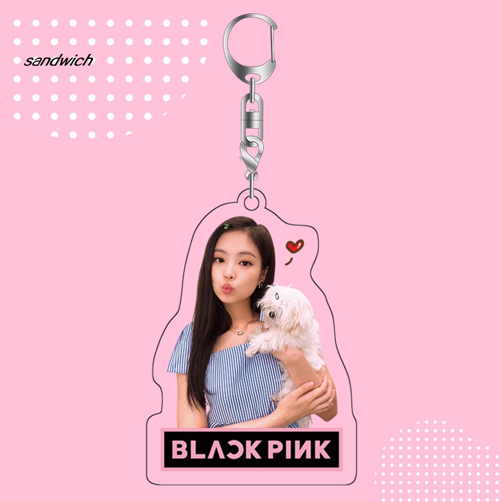 Móc Khóa Hai Mặt Bằng Acrylic Cát Hình Blackpink Jennie