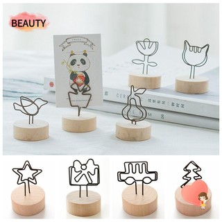 Đế gỗ tròn kẹp hình ảnh/ ghi chú sáng tạo và dễ thương