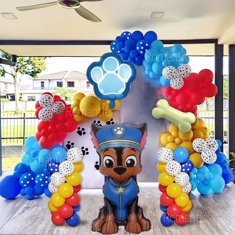 72 / 73 Chiếc Paw Patrol Chủ Đề Bóng Bay Bộ Đuổi Bóng Bay 32 "Xanh Số Vàng Đỏ Xanh Cao Su Bóng Trang