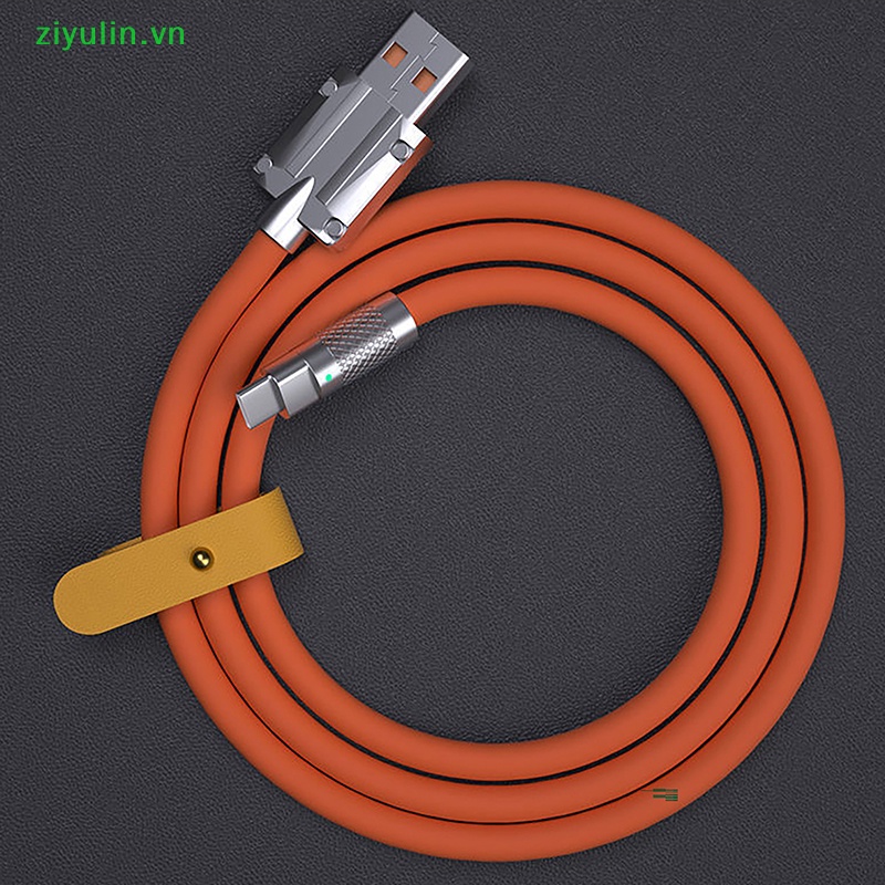 Dây Cáp Sạc Nhanh ziyulin 120W Type-C Bằng Silicon Hợp Kim Kẽm Phát Quang Cho Huawei