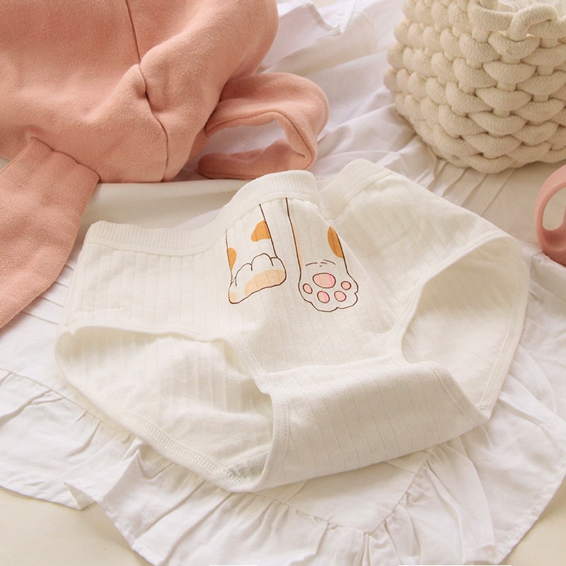 Quần Lót Cotton Nguyên Chất Cỡ Lớn In Hình Chú Chó Corgi Dễ Thương Cho Nữ