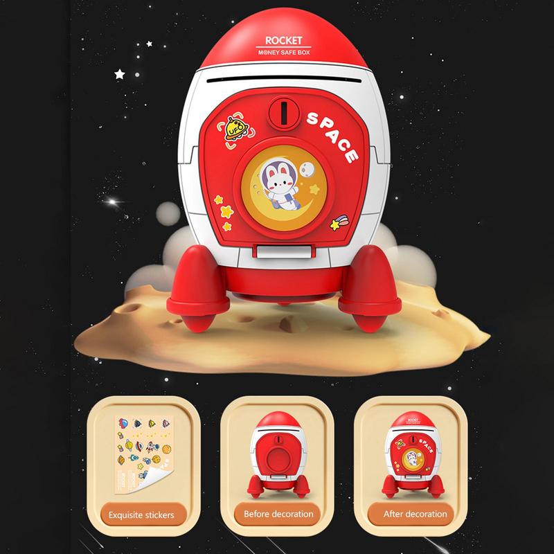 Ống Heo Tiết Kiệm Hình Thỏ Hoạt Hình Dễ Thương Có Công Tắc Chìa Khóa