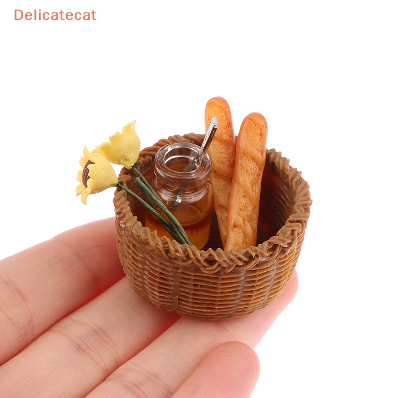 1 Bộ Giỏ Đựng Bánh Mì Bằng Vải 1: 12 Độc Đáo Trang Trí Nhà Búp Bê