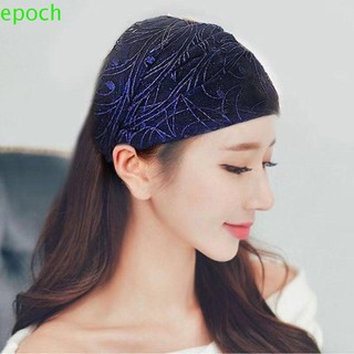 Epoch Băng Đô Thể Thao Co Giãn Chống Trượt Phối Ren Hoa Trong Suốt Phong Cách Hàn Quốc