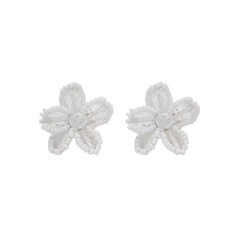 Đôi Khuyên Tai Hình Hoa Đính Ngọc Trai Nhân Tạo Thời Trang