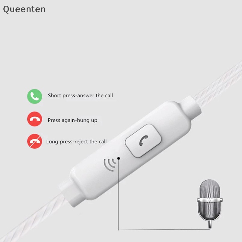 Tai Nghe Nhét Tai Queenten Có Dây 3.5mm Kèm Mic Cho Ios Và Tai Nghe QT