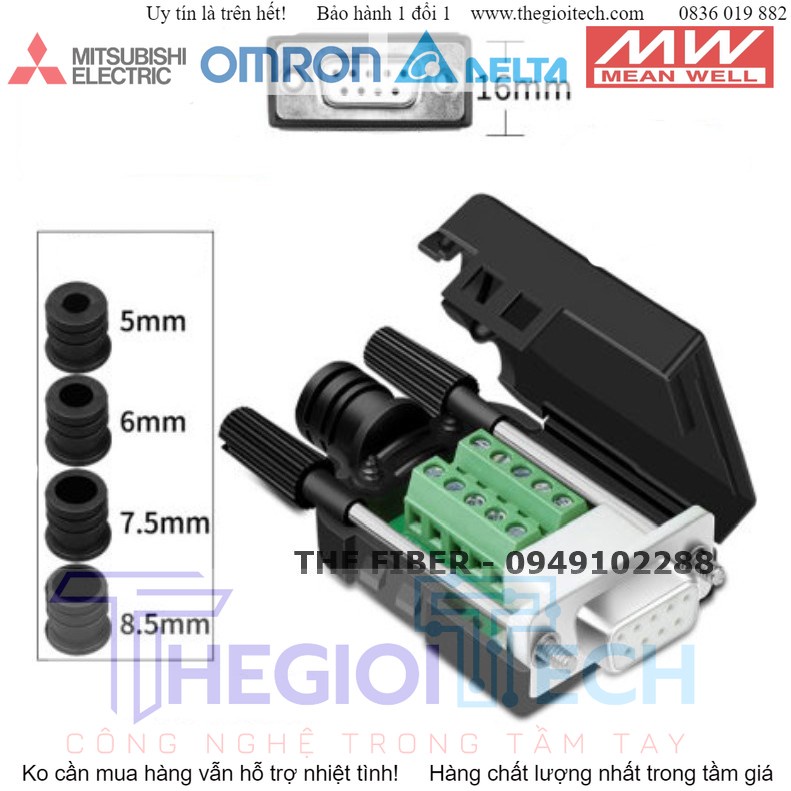 Đầu Jack DB9 không hàn đầu Cái Female - cao cấp