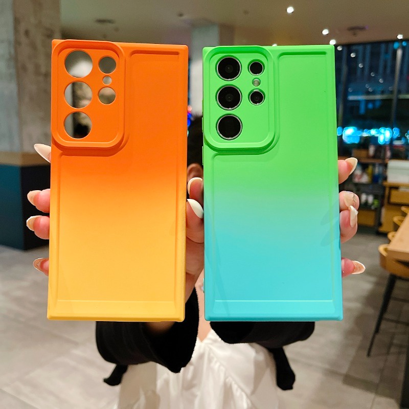 Ốp Điện Thoại Silicone Mềm Chống Sốc Màu Gradient Cho Samsung Galaxy Note 20 S23 S22 S21 Plus Ultra