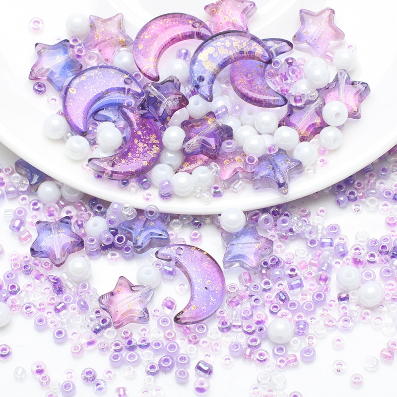 Túi 33g Hạt Cườm Hình Trăng Sao Dùng Làm Trang Sức DIY