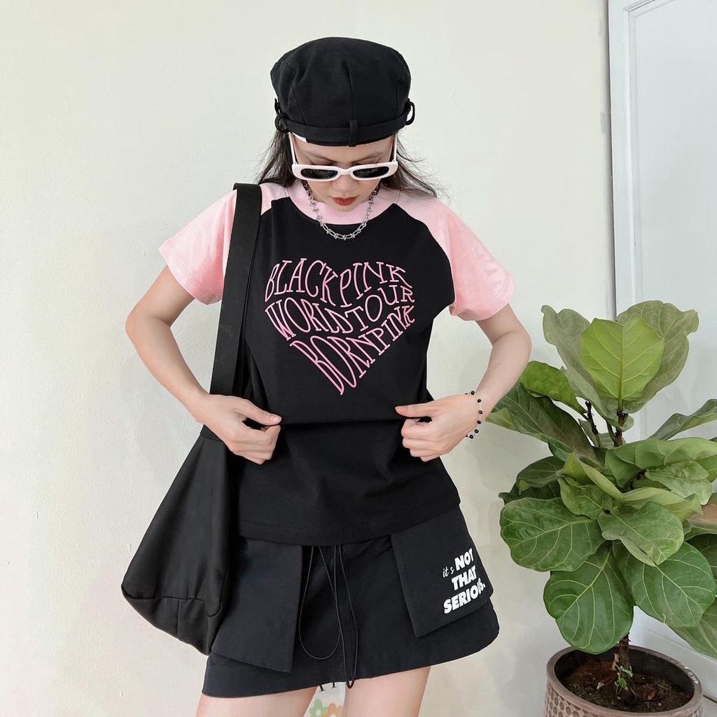 Baby tee Blackpink word tour áo thun form vừa