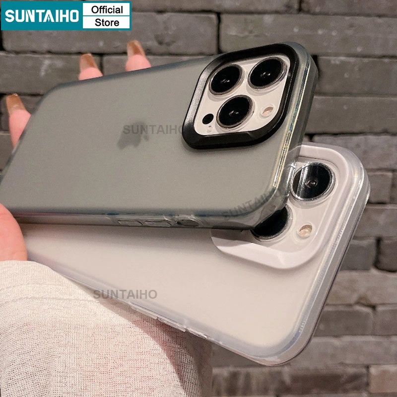 Suntaiho Ốp lưng ốp iphone đen Ốp Điện Thoại ốp iphone silicon Nhám Trong Suốt Chống Sốc Cho iPhone 15 14 Pro Max 13 12 iPhone 11 Pro Max XR XS Max IP 7 8 Plus