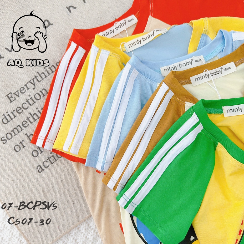 Bộ Cộc Tay Minlybaby Vải Thun Lạnh, Đồ Bộ Mùa Hè Bé Trai Hàng Chính Hãng - Unibaby - BCPSV5