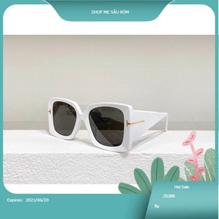 Kính hiệu vuông lớn tomford màu đen trắng Hàng đẹp có đường viền gạch vàng