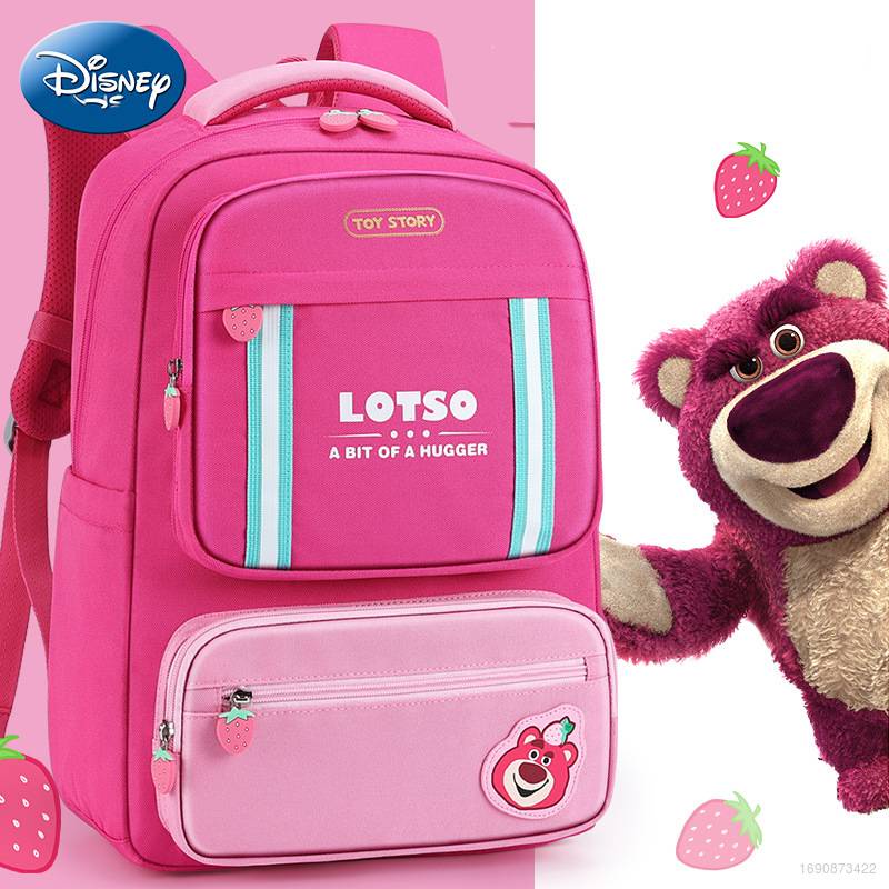 DISNEY Ba Lô Đa Năng Chống Thấm Nước Sức Chứa Lớn Hình Gấu Dâu Tây Lotso Cho Bé Lớp 1-3