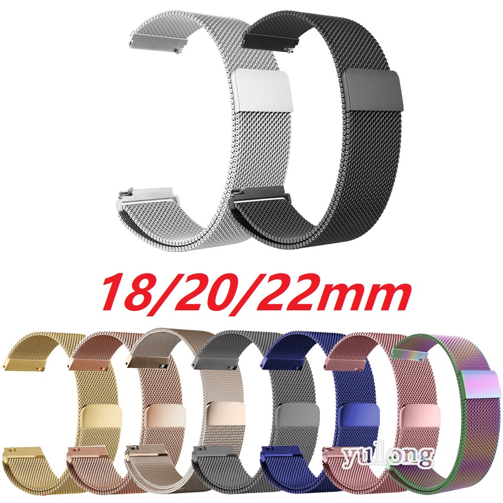 GARMIN Dây Đồng Hồ Bằng Thép Không Gỉ 18mm 20mm 22mm milanese Cho samsung huawei gt4 41mm 46mm