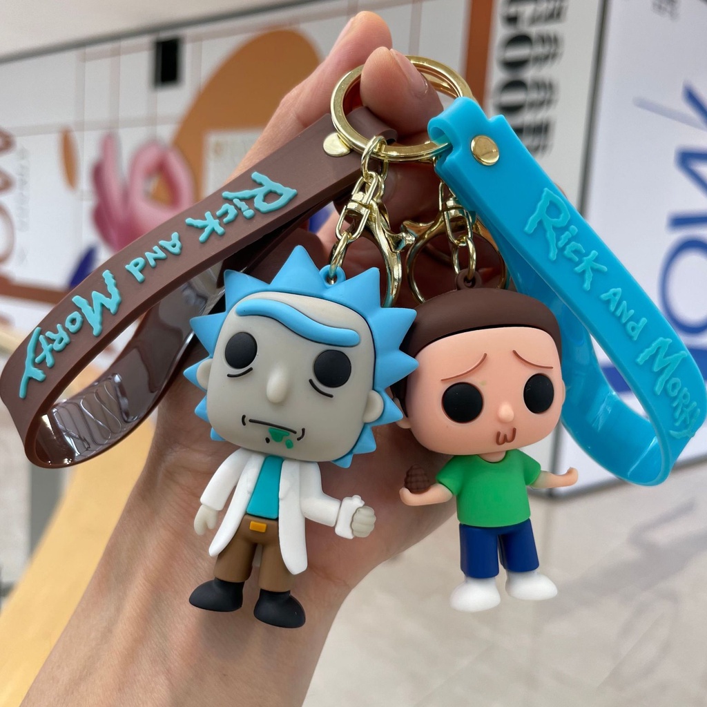 Móc Khóa Hình Búp Bê Hoạt Hình Rick and Morty Dễ Thương