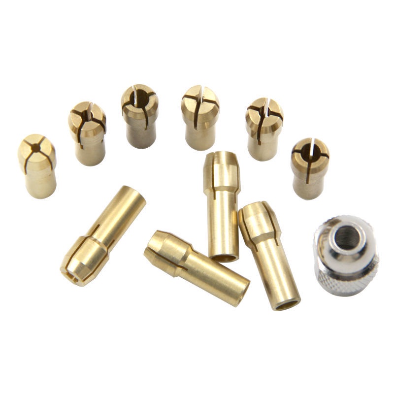 11 cái mâm cặp đồng thau mâm cặp mài điện đai ốc màu bạc phụ kiện mâm cặp khoan mini/Mũi khoan đồng 