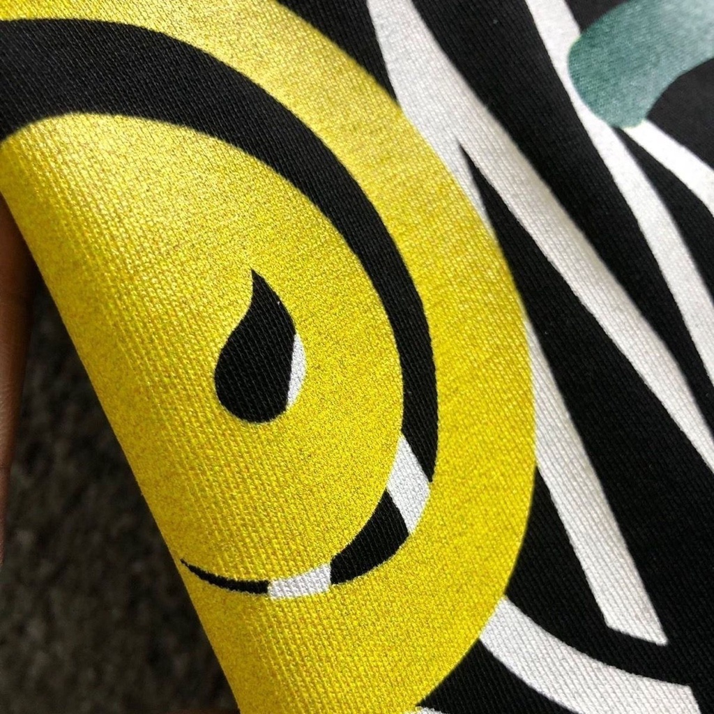 SEIKO Mengkou Áo Thun Tay Ngắn In Hình Mặt Cười Thời Trang Xuân Hè 2023 Cho Cặp Đôi