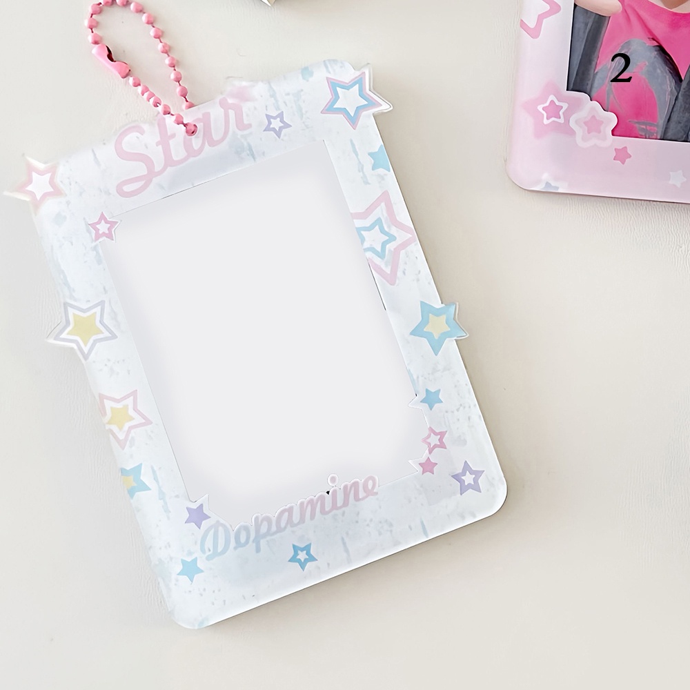 Card sleeve display holder photo protection case mặt dây chuyền phim hoạt hình ngọt ngào dễ thương keychain
