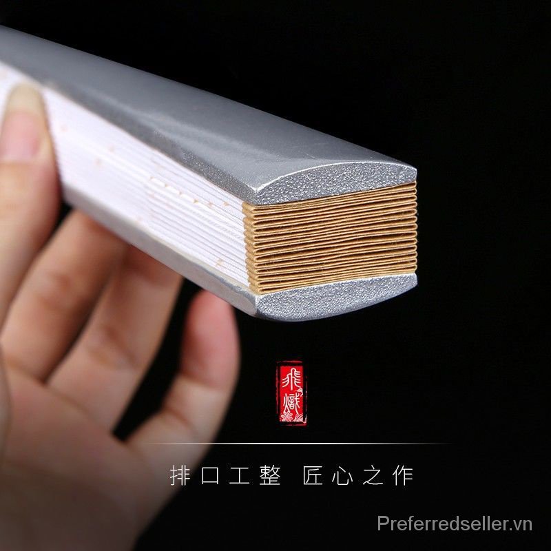 Quạt Xoay Chiến Thuật Bằng Hợp Kim Titan Màu Vàng Ngọc Bích Phong Cách Trung Hoa Cổ Điển