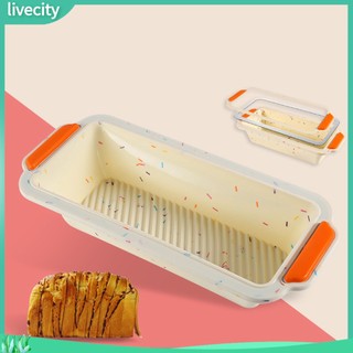 <livecity> Rectangle non-stick bread loaf toast silicone baking pan tray mold diy bakeware