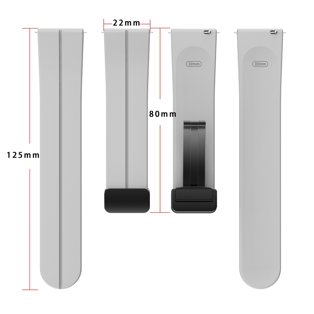 Dây Đeo Silicon Khóa Nam Châm 20Mm 22Mm Cho Đồng Hồ Thông Minh Samsung Galaxy watch 6 5 4 40mm 44mm Galaxy watch 6 classic 43mm 47mm