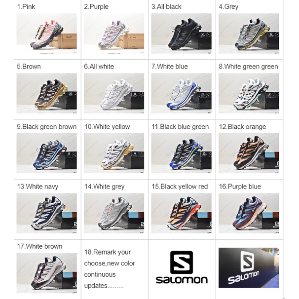 16 màu salomon xt6 xt-6 xu hướng đường ngoài trời đua xe chuyên nghiệp thể thao thông thường giày chạy bộ rebound mới