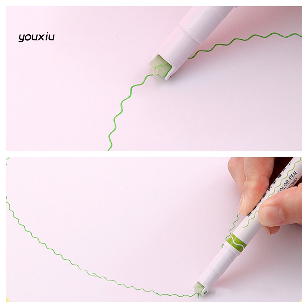 Xy * 6 cái bút cong hoa văn dễ thương viết thành thạo màu sáng thiết kế con lăn đánh dấu con lăn mẹo đường cong đồ dùng văn phòng lót cao