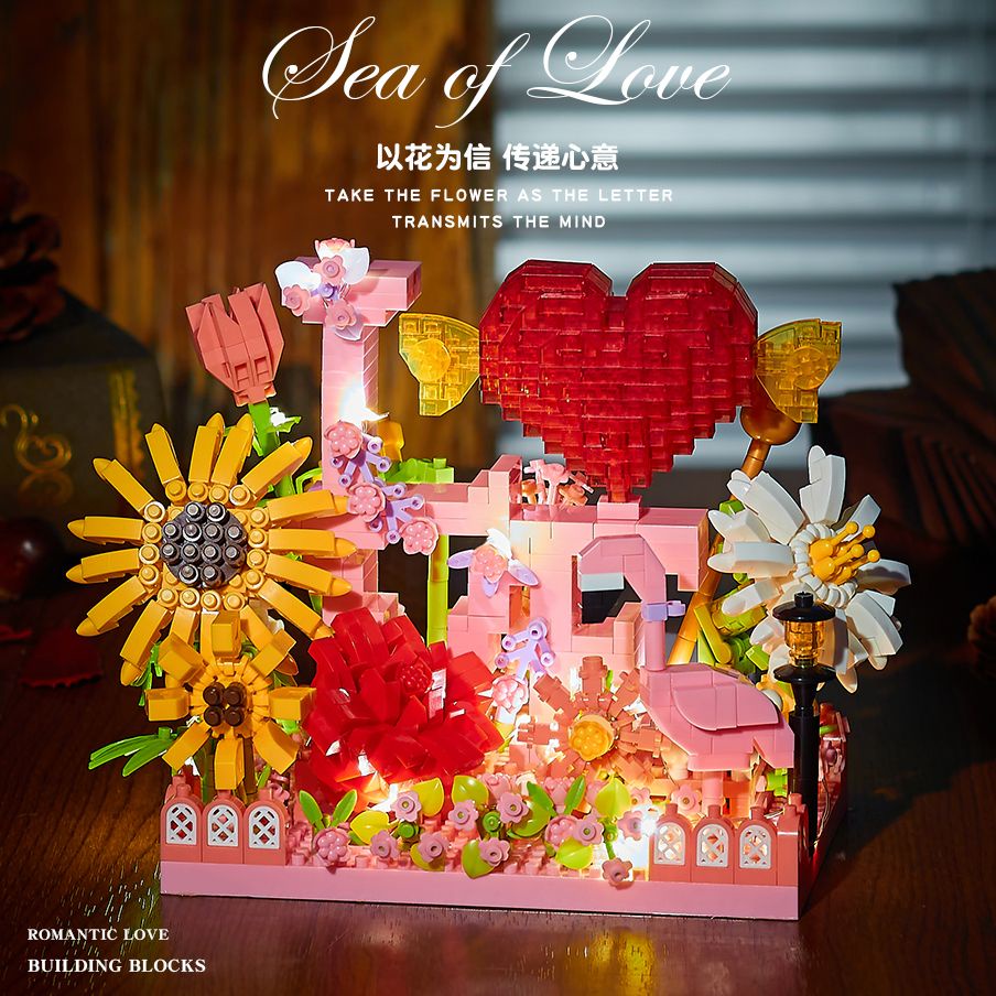Đồ Chơi Lắp Ráp Lego Hình Ngôi Nhà Hoa Lãng Mạn Sáng Tạo Trang Trí Bàn Làm Việc