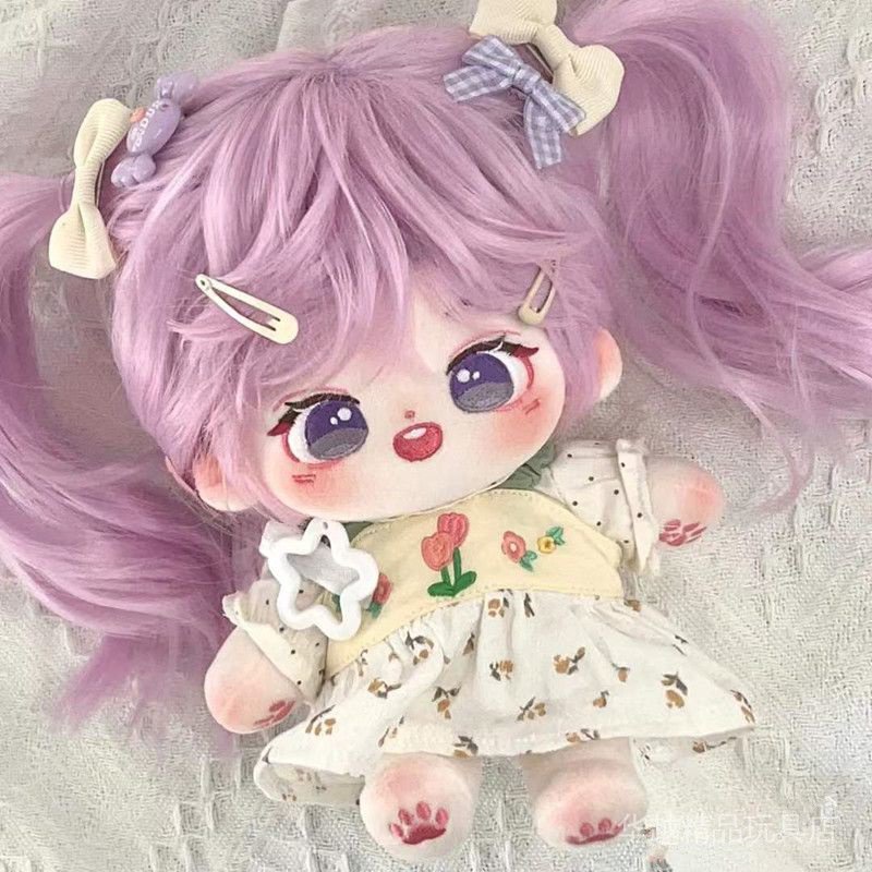 Búp Bê Nhồi Bông Vải Cotton 20cm Dễ Thương Cho Bé Gái