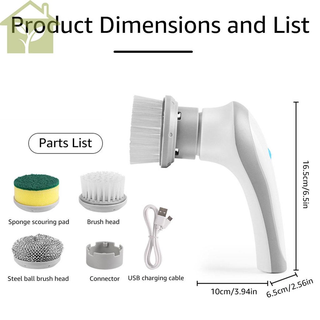 Máy chà sàn quay điện với ba đầu bàn chải 1200mah bàn chải làm sạch điện có thể sạc lại ipx5 máy làm sạch bàn chải điện không thấm nước shopabc9722