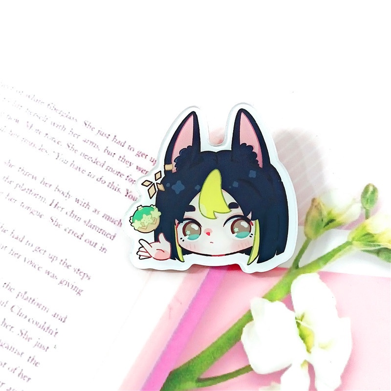 Trâm Cài Túi Học Sinh Bằng acrylic Phiên Bản q genshin Iqpact Hoạt Hình anime